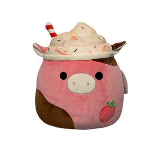 Original SQUISHMALLOWS (Rishi)Pink and Brown with Strawberry and Cream Design